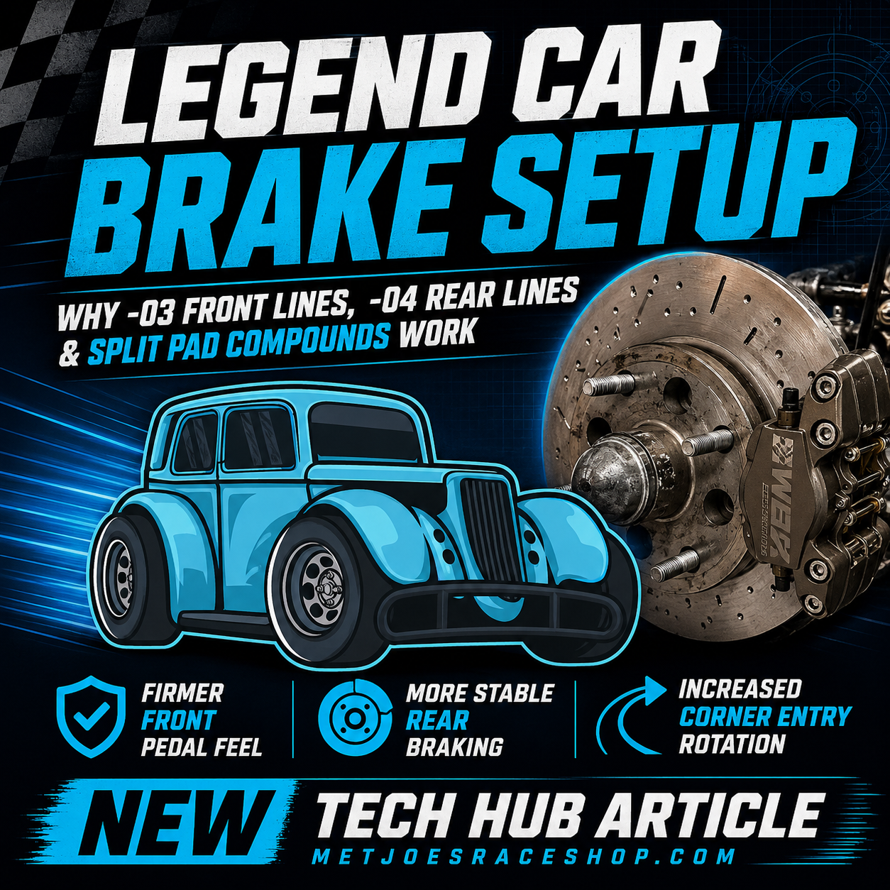 LEGEND CAR BRAKE SETUP: The Physics Behind -03/-04 Lines and Split Pad Compounds