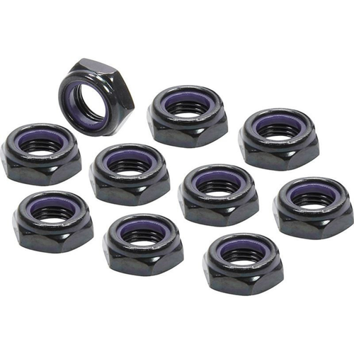 Allstar Black Half Nuts – 1/2”-20 Nylon Lock Nuts (Pack of 10) image 0